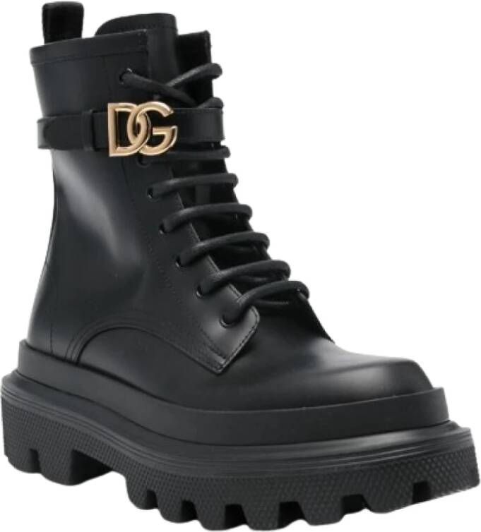 Dolce & Gabbana Logo-gesp ankle boots Black Dames