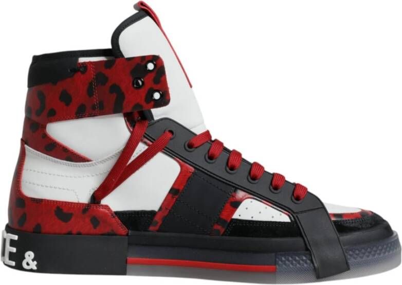 Dolce & Gabbana Logo High Top Leren Sneakers Multicolor Heren