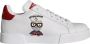 Dolce & Gabbana Wit Rood Portofino Sneakers Schoenen White Dames - Thumbnail 1