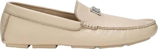 Dolce & Gabbana Logo Leren Loafers Beige Heren