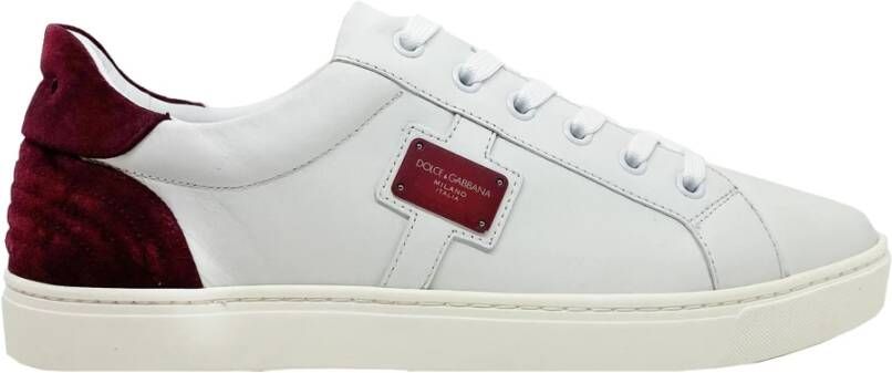 Dolce & Gabbana Logo Leren Sneakers White Heren