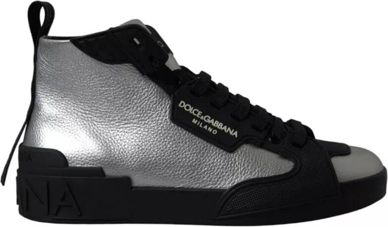 Dolce & Gabbana Logo Mid-Top Sneakers Gray Heren