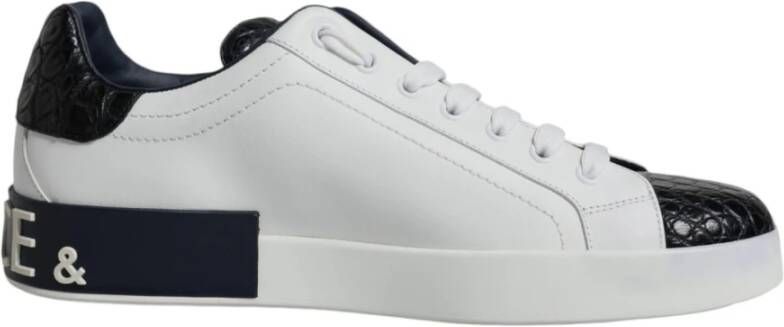 Dolce & Gabbana Logo Portofino Sneaker Schoenen Zwart Wit White Heren