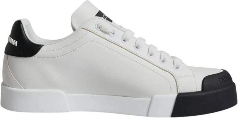 Dolce & Gabbana Logo Portofino Sneaker Schoenen Zwart Wit White Heren