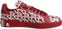 Dolce & Gabbana Logo Print Lage Sneakers Red Dames - Thumbnail 1