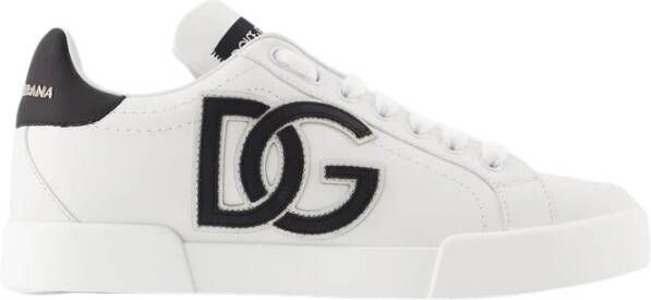 Dolce & Gabbana Portofino Logo-Print Low-Top Sneakers White Dames