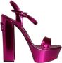 Dolce & Gabbana Logo Versierde Plateau Sandalen Pink Dames - Thumbnail 1