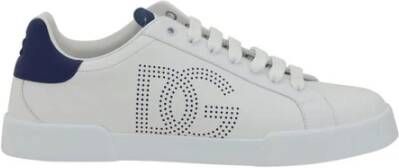 Dolce & Gabbana Logoed Leren Veterschoenen White Heren