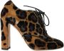 Dolce & Gabbana Luipaard Veterschoenen Enkellaarsjes Bruin Brown Dames - Thumbnail 7