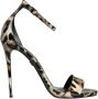 Dolce & Gabbana Luipaardprint Enkelband Sandalen Brown Dames - Thumbnail 1