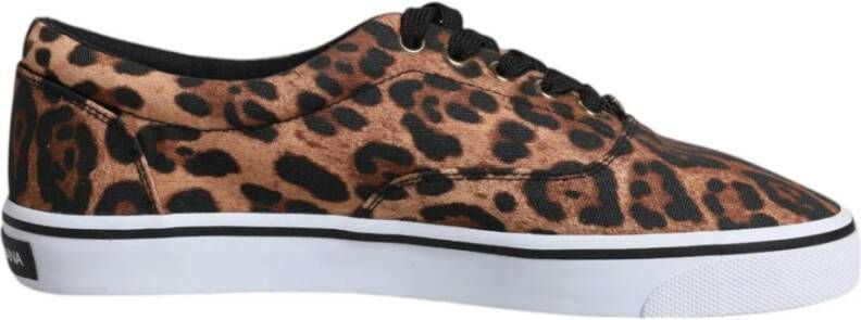 Dolce & Gabbana Luipaardprint Lage Sneakers Rubberen Zool Brown Heren