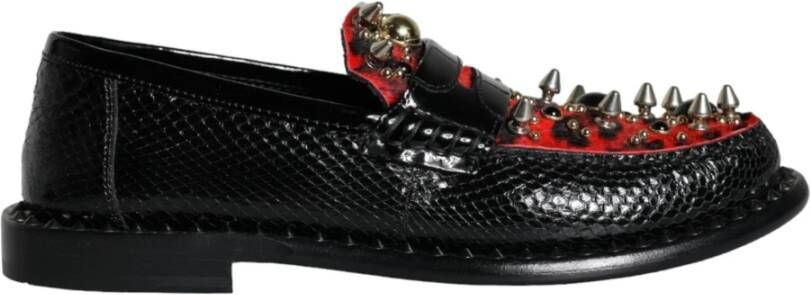 Dolce & Gabbana Luipaardprint Loafers Schoenen Black Dames