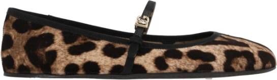 Dolce & Gabbana Luipaardprint Mary-Jane Ballerina Flats Brown Dames