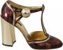 Dolce & Gabbana Luipaardprint T-Strap Sandalen met Studs Multicolor Dames - Thumbnail 1