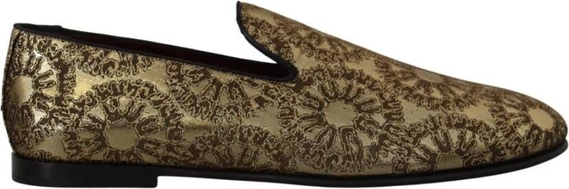 Dolce & Gabbana Luxe Gouden Loafers Slides Schoenen Yellow Heren