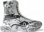 Dolce & Gabbana Luxe Graffiti Print Mid Top Sneakers White Heren - Thumbnail 2