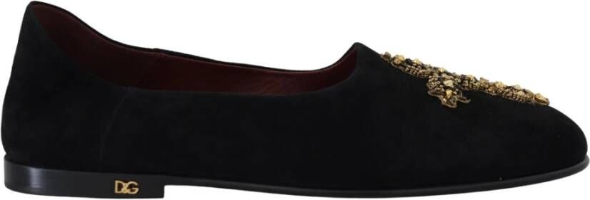 Dolce & Gabbana Luxe Kristal-Ingelegde Loafers Black Heren