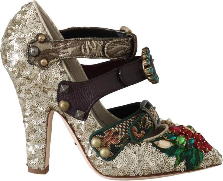 Dolce & Gabbana Rode Kristallen Studs Hakken Schoenen Mary Janes Bellucci Alta Moda Red Dames