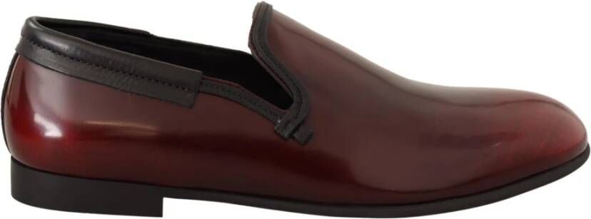 Dolce & Gabbana Luxe Leren Loafers Bordeaux Brown Heren