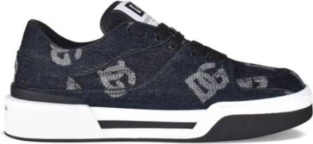 Dolce & Gabbana Marineblauwe Denim Sneakers Blue Heren