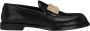 Dolce & Gabbana Zwarte Leren Loafers met Gouden Logo Plaque Black Heren - Thumbnail 1