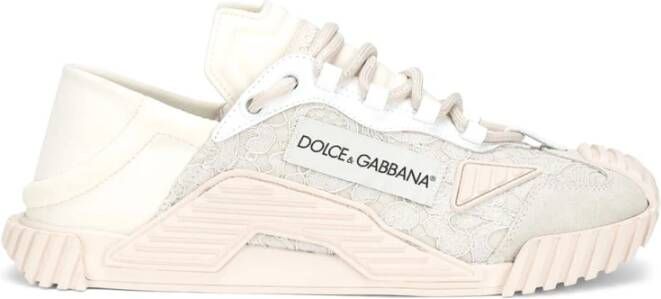 Dolce&Gabbana Sneakers Mixed-Materials N21 Slip-On Sneakers in beige