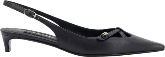 Dolce & Gabbana Monogram Leren Slingback Schoenen Black Dames