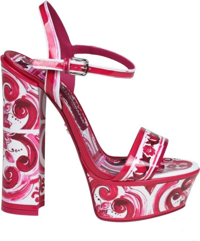 Dolce & Gabbana Multicolor Barok Print Platform Sandalen Multicolor Dames