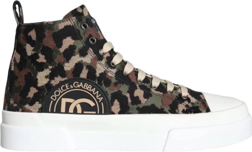 Dolce & Gabbana Multicolor Camouflage High Top Sneakers Multicolor Heren