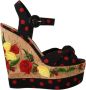 Dolce & Gabbana Multicolor Charmeuse Plateau Sleehak Sandalen Multicolor Dames - Thumbnail 15