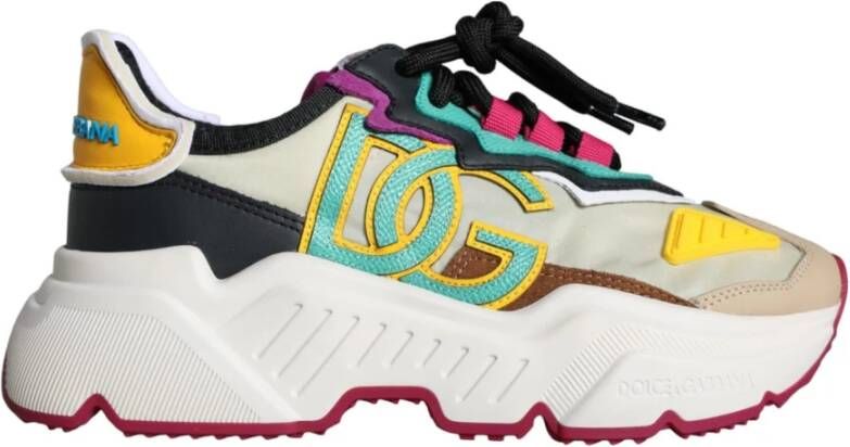 Dolce & Gabbana Multicolor Chunky Sole Lage Top Sneakers Multicolor Dames