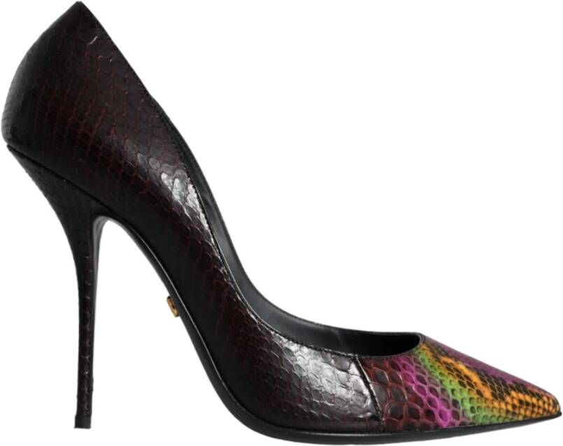 Dolce & Gabbana Multicolor exotische leren hakpompen schoenen Black Dames