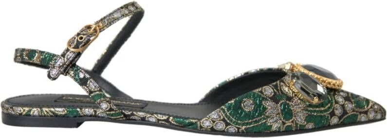 Dolce & Gabbana Multicolor Jacquard Slingback Sandalen Multicolor Dames