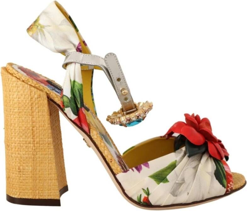 Dolce & Gabbana Multicolor Kristalversierde Sandalen met Hoge Hak Multicolor Dames