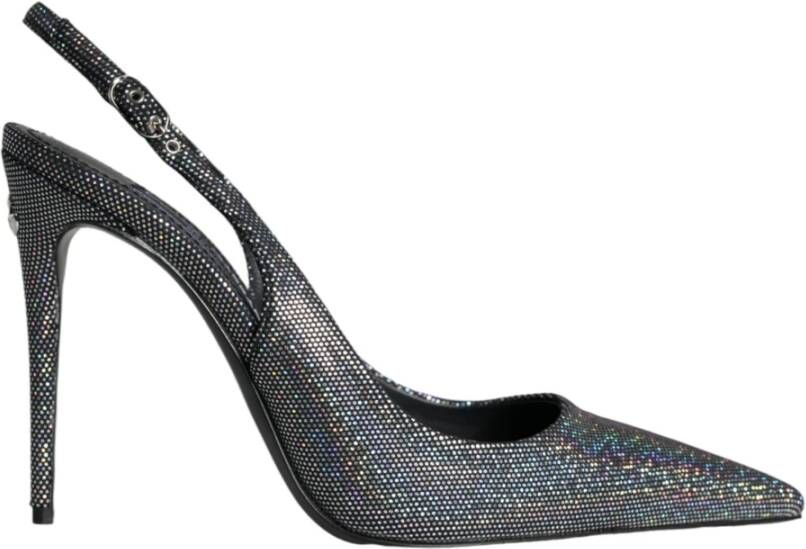 Dolce & Gabbana Multicolor Lederen Slingback Hoge Hakken Sandalen Black Dames