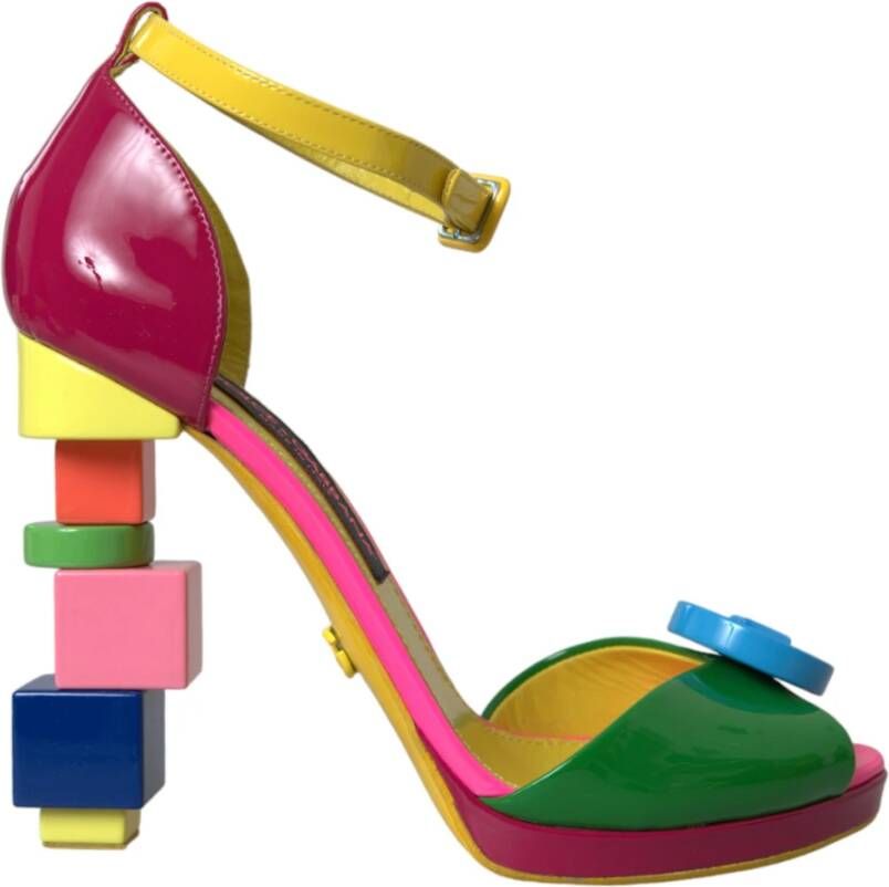 Dolce & Gabbana Multicolor Leren Hakken Sandalen Multicolor Dames