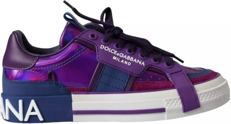 Dolce & Gabbana Multicolor Leren Lage Sneakers Multicolor Dames