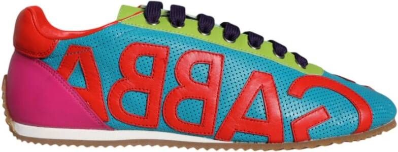 Dolce & Gabbana Multicolor Leren Logo Lage Sneakers Multicolor Dames