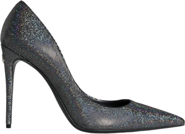 Dolce & Gabbana Multicolor Leren Stiletto Pumps met Logo Black Dames