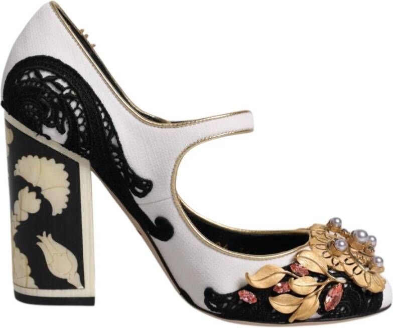 Dolce & Gabbana Multicolor Wol Leren Hoge Hakken Pumps Multicolor Dames