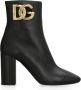 Dolce & Gabbana Nappa Enkellaarzen Uitgesneden Detail Black Dames - Thumbnail 1