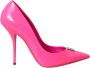 Dolce & Gabbana Neon Pink Logo Leren Pumps Pink Dames - Thumbnail 1