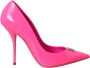 Dolce & Gabbana Neon Pink Logo Leren Pumps Pink Dames - Thumbnail 7