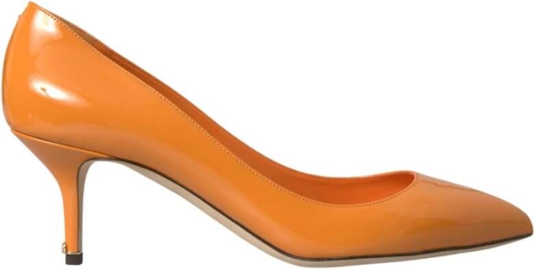 Dolce & Gabbana Oranje Patent Leren Hoge Hak Pumps Orange Dames