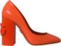 Dolce & Gabbana Oranje Patent Leren Logo Hakken Pumps Orange Dames - Thumbnail 7