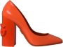 Dolce & Gabbana Oranje Patent Leren Logo Hakken Pumps Orange Dames - Thumbnail 1