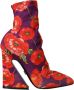 Dolce & Gabbana Paarse Bloemen Stretch Enkellaarzen Multicolor Dames - Thumbnail 1