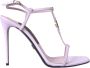 Dolce & Gabbana Paarse Leren Enkelband Hakken Sandalen Purple Dames - Thumbnail 1