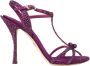 Dolce & Gabbana Paarse Strass Enkelband Sandalen Purple Dames - Thumbnail 1