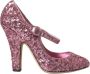 Dolce & Gabbana Roze Sequin Mary Jane Hoge Hakken Pink Dames - Thumbnail 2